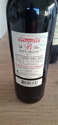 Bordeaux Bordeaux Supérieur Maucaillou Le B par Maucaillou 2017