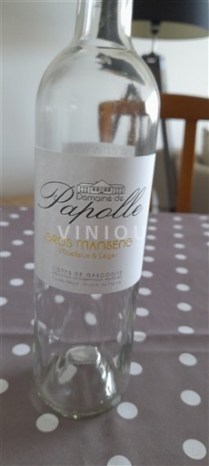 Jihozápad Côtes de Gascogne Domaine Papolle Gros Manseng Moelleux & Léger Neročník