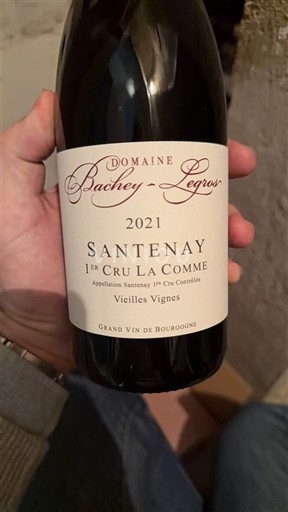 Burgundy Santenay Premier Cru Domaine Bachey-Legros 1er Cru La Comme Vieilles Vignes 2021