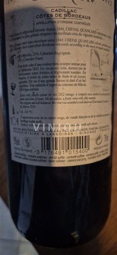 Bordeaux Cadillac-côtes-de-bordeaux Château Peller Laroque 2012