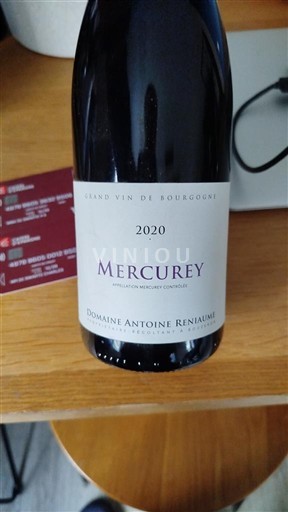 Bourgogne Mercurey Domaine Antoine Reniaume 2020