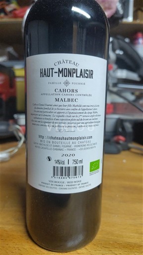 Zuidwest-Frankrijk Cahors Château Haut-Monplaisir Malbec 2020