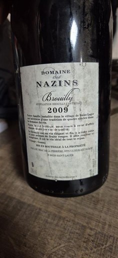 Beaujolais Brouilly Domaine S Nazins 2009