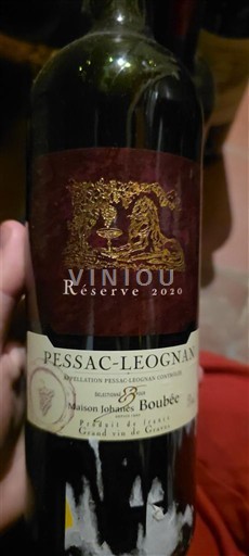 Bordeaux Pessac-Léognan Maison Johannes Boubée Réserve 2020