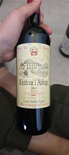 Bordeaux Blaye-Côtes-de-Bordeaux Château L'Abbaye Vieilles Vignes 2019