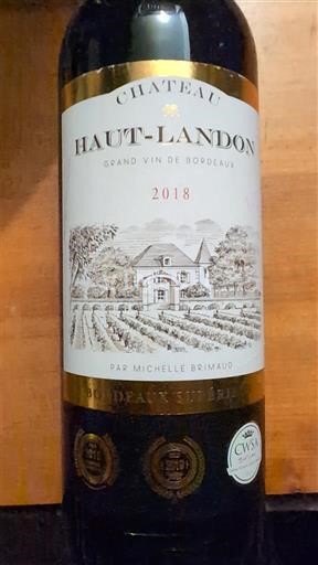 Bordeaux Bordeaux Supérieur Château Haut-Landon 2018