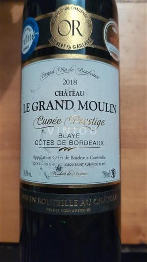 Bordeaux Blaye-Côtes-de-Bordeaux Château Le Grand Moulin Prestige 2018