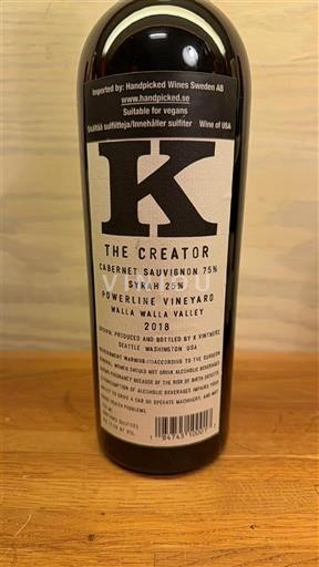 AVA du nord-ouest américain K Vintners The Creator 2018