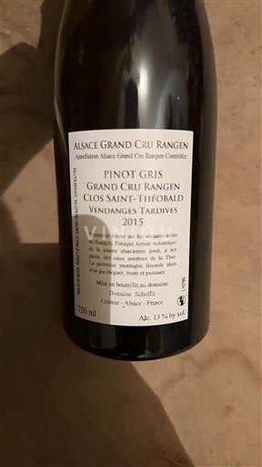 Elzas Pinot grigio Grand Cru Clos Saint-Théobald Vendanges Tardives 2015