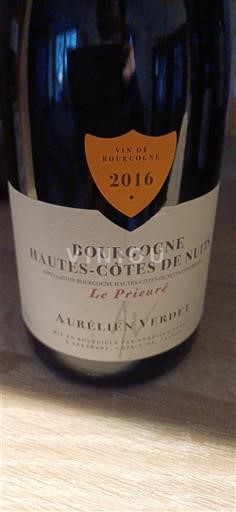 Bourgogne Hautes Côtes de nuits Aurélien Verdet Le Prieuré 2016