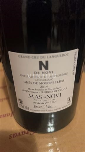Langvedok Grès de Montpellier Grand Cru Mas du Novi N de Novi 2014