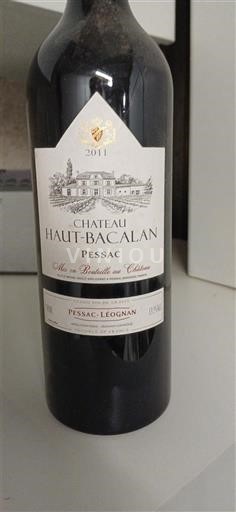 Wines Rouge sec Château Haut-Bacalan 2011 France Bordeaux Pessac-Léognan AOC