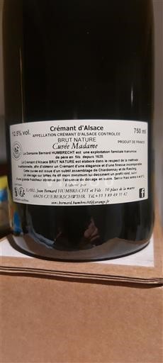 Alsace Alsace-kuohuviini Domaine Bernard HUMBRECHT Madame 2017