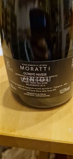 Lombardía Oltrepò Pavese Moratti Pinot nero pas dose 2014