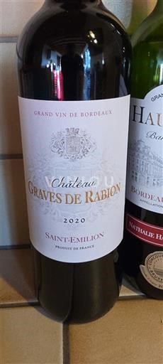 Bordeaux Saint-Émilion Château Graves de Rabion 2020