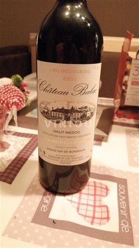 Bordeaux Haut-Médoc Château Balac Cru Bourgeois 2003