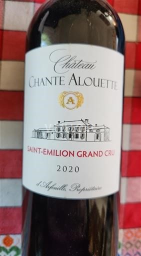 Bordeaux Saint-Émilion Grand Cru Château Chante Alouette 2020