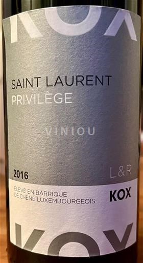 Moselle Luxembourg Remich Domaine L R Kox Saint Laurent Privilège Schwebsange Kolteschberg 2016