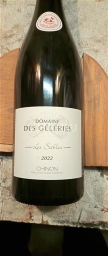 Loire-dalen Chinon Domaine S Géleries Les Sables 2022