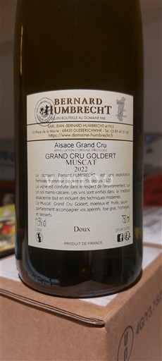 Alsace Muscat Grand Cru Château Bernard Humbrecht Grand Cru Goldert Muscat 2022