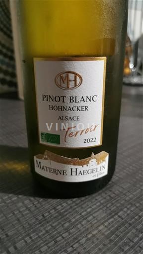 Wijnen Blanc sec Hohnacker Terroir Materne Haegelin et filles 2022 Frankrijk Elzas Vin de France