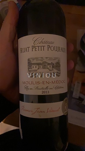 Bordeaux Moulis-en-Médoc Château Ruat Petit Poujeaux Réserve Jean Vianud 2013
