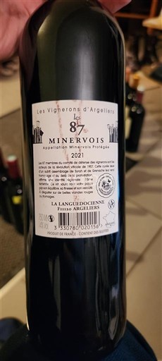 Languedoc Minervois Les Vignerons d'Argeliers Les 87 2021