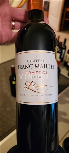 Bordeaux Pomerol Château Franc Maillet L'Essaye 2013