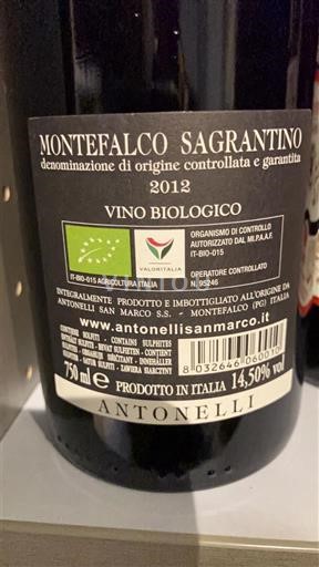 Umbria Montefalco Sagrantino Antonelli 2012