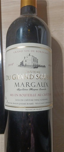 Bordeaux Margaux Château Grand Soussans 2018
