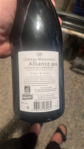 Languedoc Coteaux del Languedoc Château Malavieille Alliance 2019