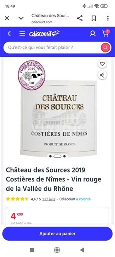 Rhône Valley Costières-de-Nîmes Château S Sources 2019