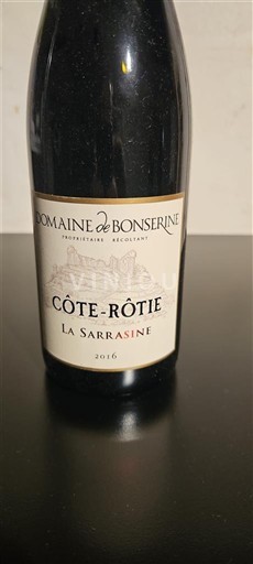 Vallée du Rhône Côte-rôtie Domaine Bonserine La Sarrasine 2016
