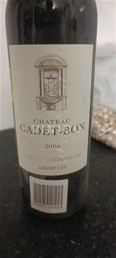 Bordeaux Saint-Émilion Grand Cru Grand Cru Château Cadet-Bon 2006