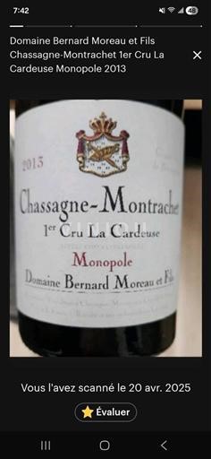 Burgundsko Chassagne-montrachet Premier Cru Domaine Bernard Moreau et Fils 1er Cru La Cardeuse Monopole 2013