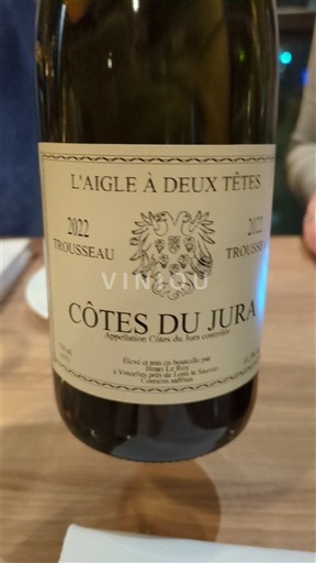 Wines Rouge sec Trousseau L'Aigle à Deux Têtes 2022 France Jura Côtes du Jura AOC