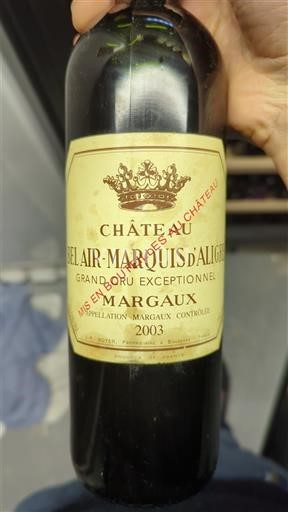 Bordeaux Margaux Château Bel Air Marquis d'Aligre 2003