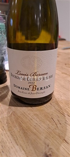 Burgundija Bourgogne Côtes d'Auxerre Domaine Bersan Louis Bersan 2022