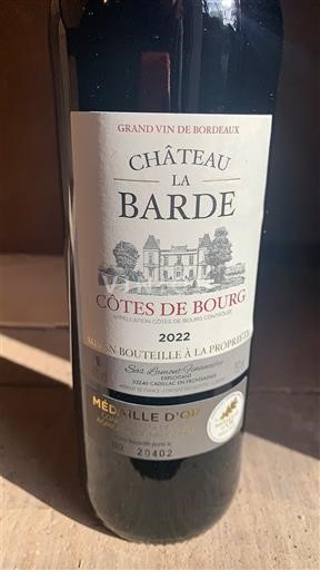 Bordeaux Côtes-de-bourg Château La Barde 2022