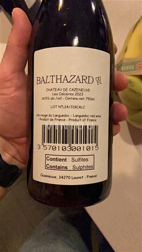 Rượu vang Rouge sec Les Calcaires Château Cazeneuve 2023 Pháp Languedoc AOC