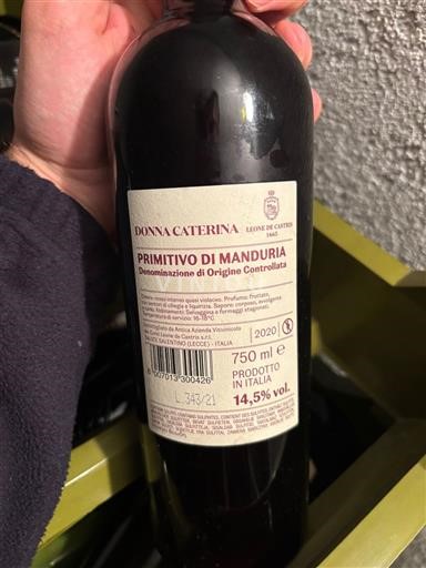 Apulie Primitivo di Manduria Donna Caterina 2020