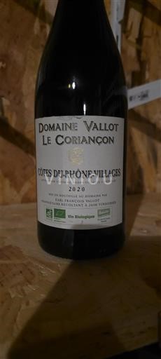 Rhône Valley Côtes du Rhône Villages Domaine Vallot Le Coriançon 2020