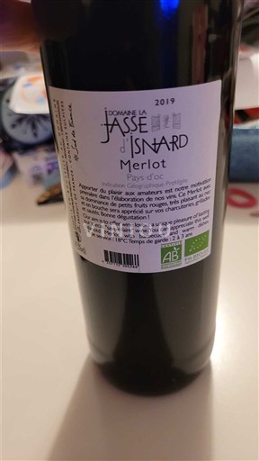 Languedoc a Roussillon Pays d'Oc Domaine La Jasse d'Isnard Merlot 2019