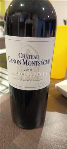 Bordeaux Castillon-côtes-de-bordeaux Château Canon Montségur Lancelot 2018