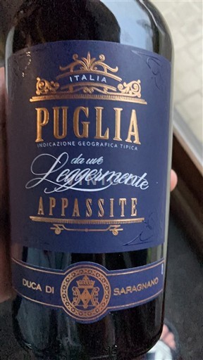 Apulia Wines Unspecified Duca di Saragnano Leggermente Appassite 2024