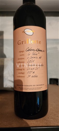 Neuchâtel Neuchâtel DOP Domaine Grillette Domaine de Cressier La Dôle 2021