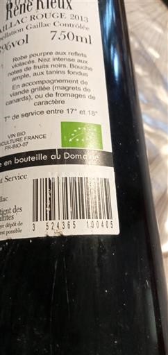 Sydväst Gaillac Domaine René Rieux 2013