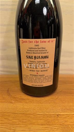 Californiske AVA'er Ikke specificeret Sine Qua Non Just for the love of it 2002