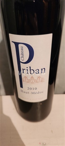 Wines Rouge sec Château Priban 2010 France Bordeaux Haut-Médoc AOC