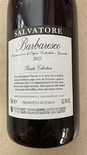 Piemonte Barbaresco Salvatore Private Collection 2021